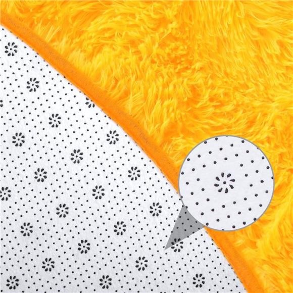 Round Rug 4x4Feet Fluffy Soft AreaRugs for Kids Girls Room Princess Castle Plush - Picture 4 of 6